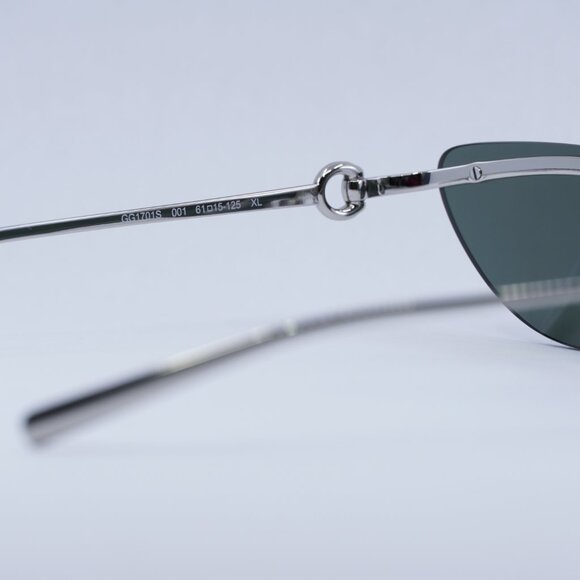 ?️ New Gucci GG1701S 001 Sunglasses - Silver Frame, Grey Lenses main image 8
